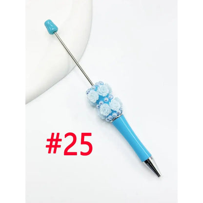 DIY Beadable Pen with Small Flower Pearl Solid & Ombre Colors for Party Favors Bulk
