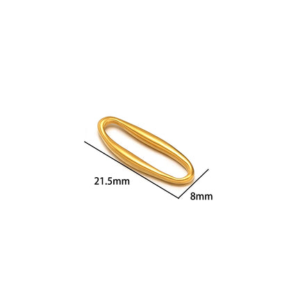 18K Gold Plated 304 Stainless Steel O-Shape Lip-shape Irregular Oval Charm Pendant for Necklace Supplies Bracelet Jewelry