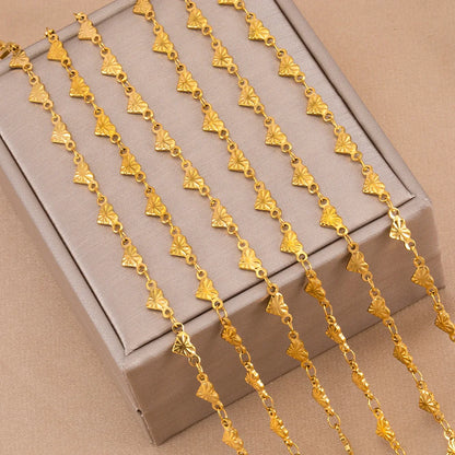 A3042 Hot Fashion 18k Gold Plated Stainless Steel Chain Heart Shape Necklace Bracelet Making Diy Jewelry Findings