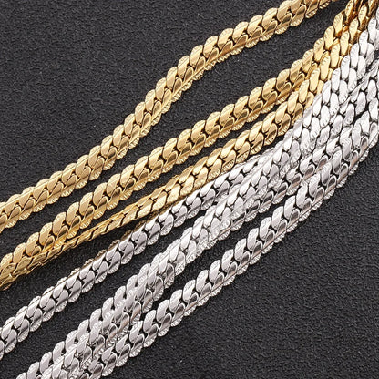 4.3mm Stainless Steel Waterproof Chain 18K Gold Plating DIY Cuban Tennis Chain Roll for Permanent Jewelry Making