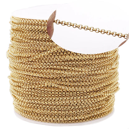 B1605 18k Gold Plated O Chain Top Quality Stainless Steel Bulk Chain Bracelet Necklace Accessory