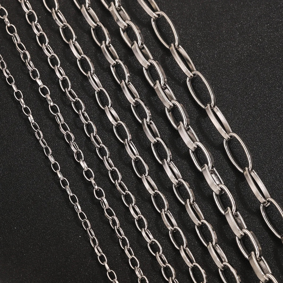 A3119 Non tarnish O shape oval link chain bulk necklace bracelet jewelry making diy wholesale