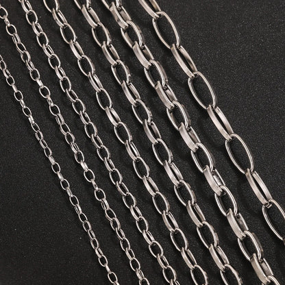 A3119 Non tarnish O shape oval link chain bulk necklace bracelet jewelry making diy wholesale