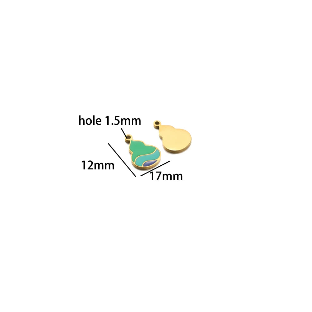 Stainless Steel Gold Plated butterfly Fan Gourd Octopus Tortoise Charm Pendant for Jewelry Necklace Making Accessories