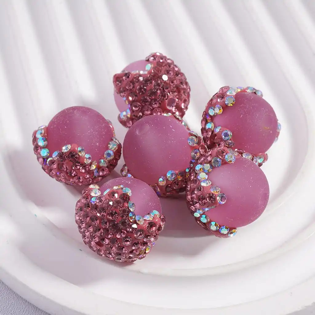 18mm Colorful Pinecone Shape Clay Porcelain Rhinestone Disco Ball Beads for Pen Making Shambhala Round Polymer Bulk