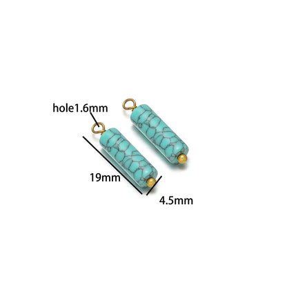 Handmade Fashion Jewelry 18k Gold Plated Stainless Steel Cylinder Charm Pendant for DIY Necklace Jewelry Making Accessories