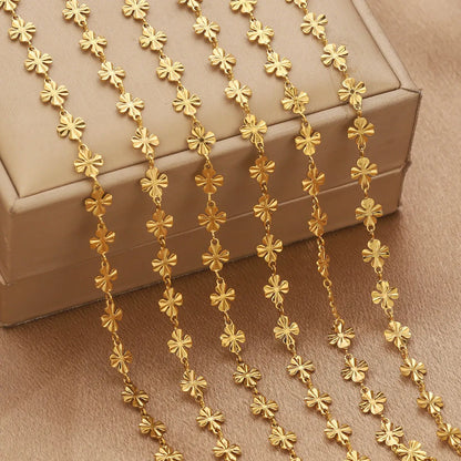 D171 Stainless Steel Clover Chain Shamrock Link Necklace Bracelet DIY Chains Jewelry for Men Women