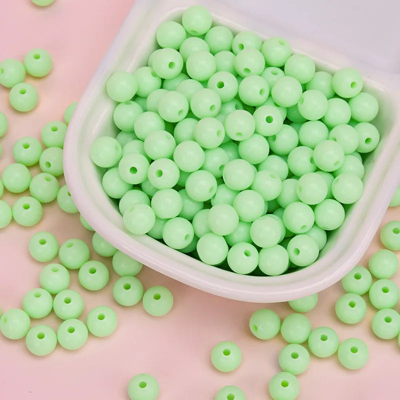 500g Wholesale Lucite Beads 4-10mm Multi Color Acrylic Beads for Crafting