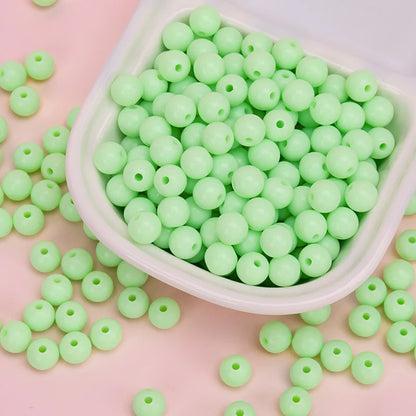 500g Wholesale Lucite Beads 4-10mm Multi Color Acrylic Beads for Crafting