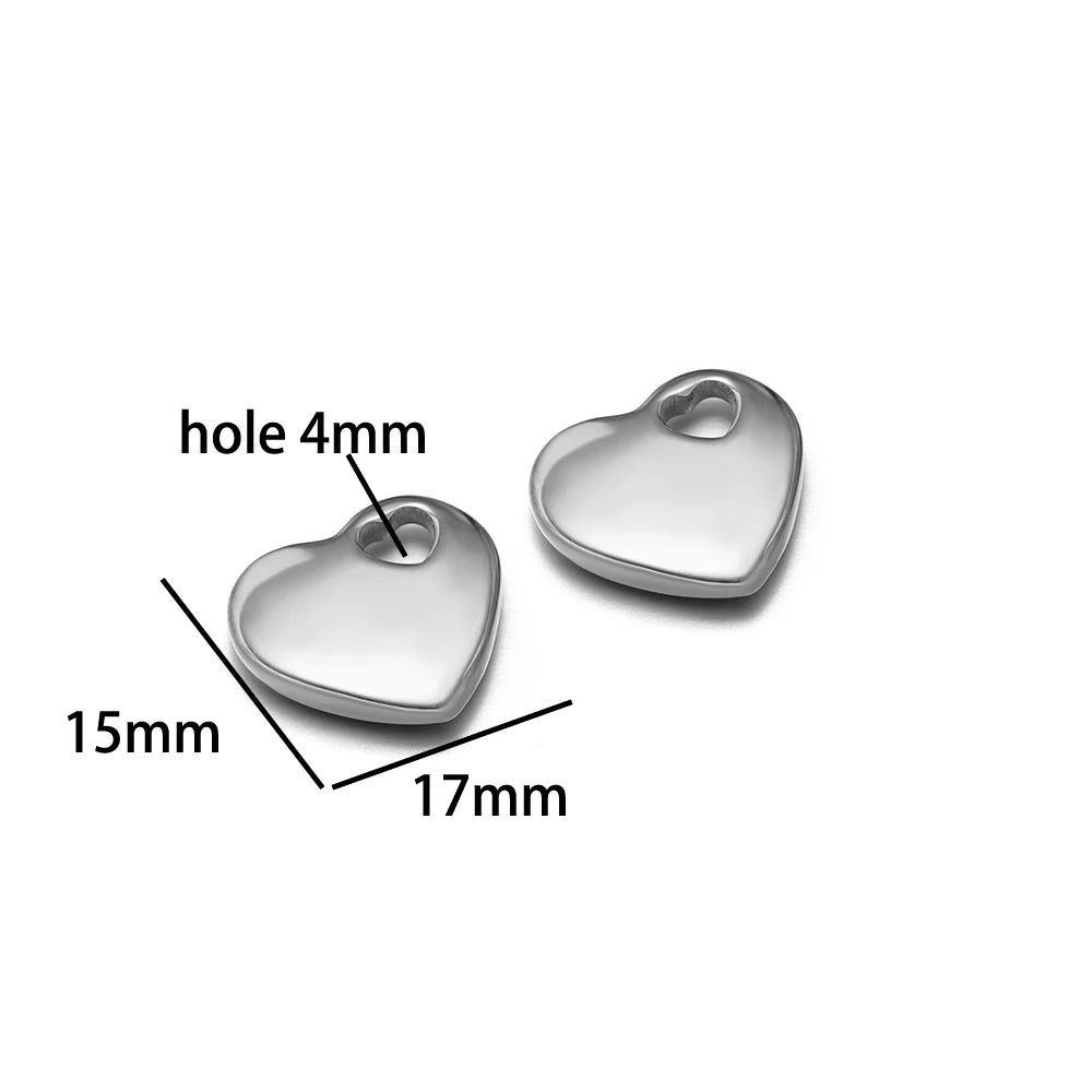 Fashion love Pendant 18k Gold Plated Stainless Steel Heart Shape Charm Pendant for DIY Jewelry Making Accessories