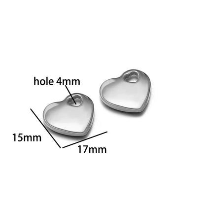 Fashion love Pendant 18k Gold Plated Stainless Steel Heart Shape Charm Pendant for DIY Jewelry Making Accessories