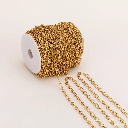 B3817 18k Gold Chain Stainless Steel Waterproof Chain Necklace Accessory Bulk Chain for Diy