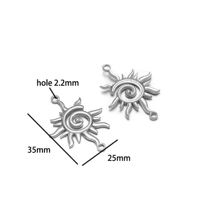 Fashion Trend  18k Gold Plated Stainless Steel Sun Star Heart Conch Charm Pendant for DIY Necklace Jewelry Making Accessories