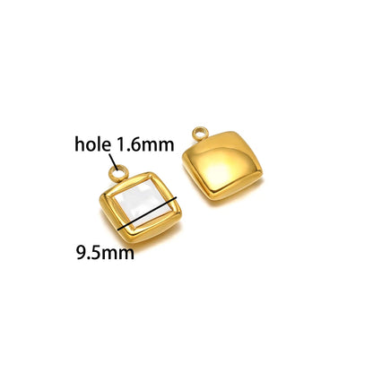 Enamel Heart Pendant 18k Gold Plated Stainless Steel square Oval Round Charm Pendant for Women Jewelry Making Accessories