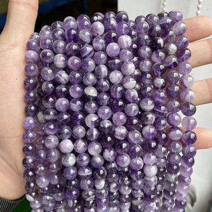 Wholesale Natural Stone Beads Amethyst Citrine Rose Quartz Crystal Gemstone Bead for DIY Jewelry Making 4 6 8 10 12 MM, 38CM