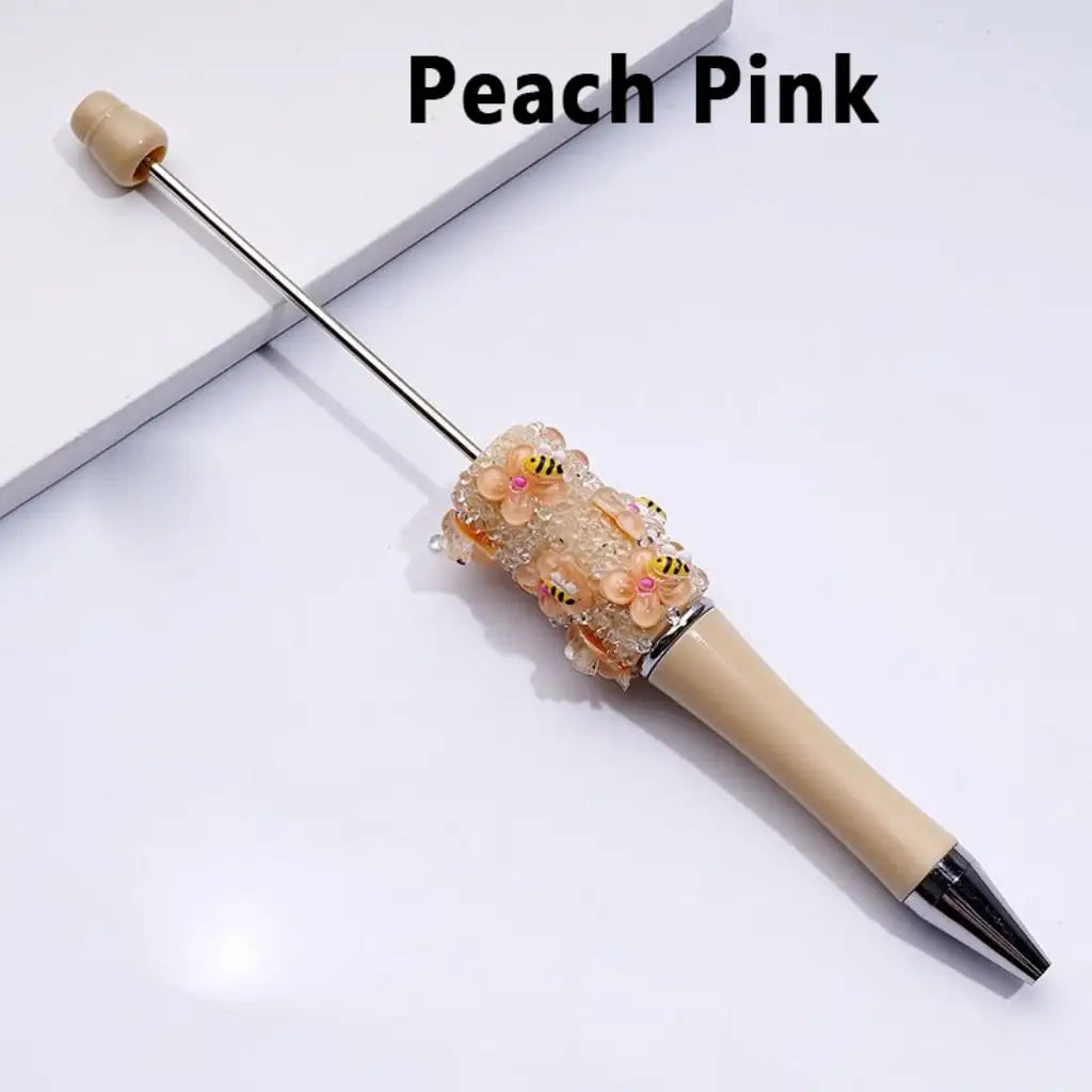 Cute Bee Flower Ballpoint Pen with Clear Sugars Design Plastic Material Portable for Gift Party Favors