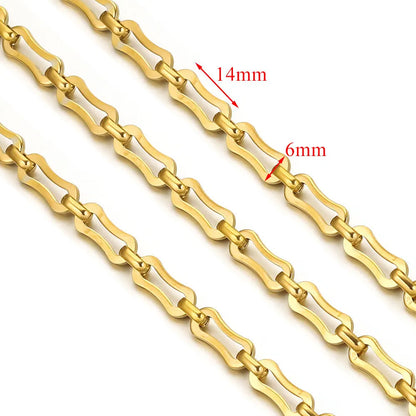 D378 Chunky Twisted Cuban Chain Chocker Gold Silver Black Gun Plated Stainless Steel Snake Rope Chain Jewelry for Men