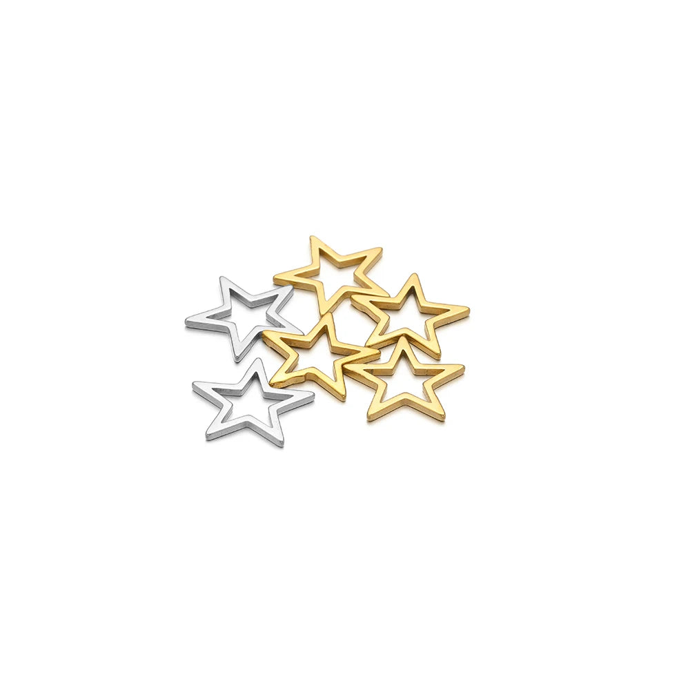 New Product Stainless Steel Gold Plated Charm Five-pointed Star Charm Pendant for DIY Jewelry Necklace Making