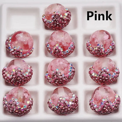 DIY Mobile Phone Chain Accessories with Luminous Multi-Color Cloud Acrylic Pinecone and Pumpkin Beads