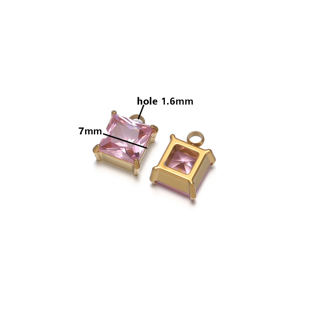 Minimalist Fashion Stainless Steel 18k Gold Plated Star Oval Rectangle Charms Pendant for DIY Jewelry Necklace Making