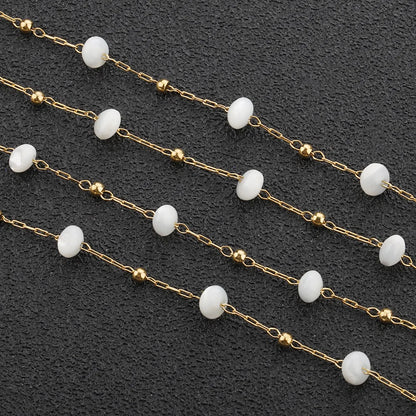 A1963 Hot Selling Crystal Beads Beaded Chain Cat Eye Rosary Beads Chain Necklace Bracelet Jewelry Making Diy
