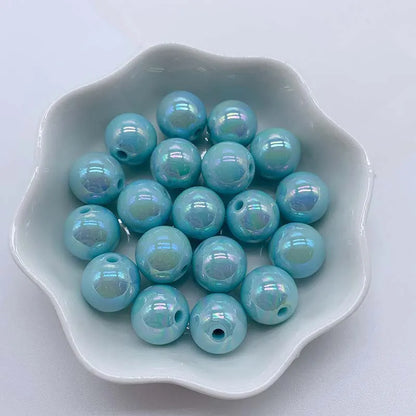 Hot Sale 500G/bag Acrylic Beads AB Plating Plastic Round Loose Beads for Mobile Phone Chain Bracelet Jewelry Making