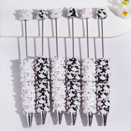 Bulk Halloween Long Fur Ghost Dog Clay Beadable Pens Black White for Ballpoint Pens DIY Beading & Jewelry Making Supplies
