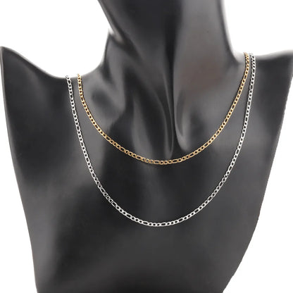 E481 2mm Removable Threaded Cuban Stainless Steel Chain Jewelry Making Loose Chain Bracelet Necklace Earring Chains