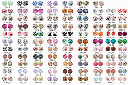 100PCS 15mm Silicone Round Printed Beads 2mm Hole Colorful Pattern Loose Beads for Bracelet Necklace DIY Jewelry Craft Making