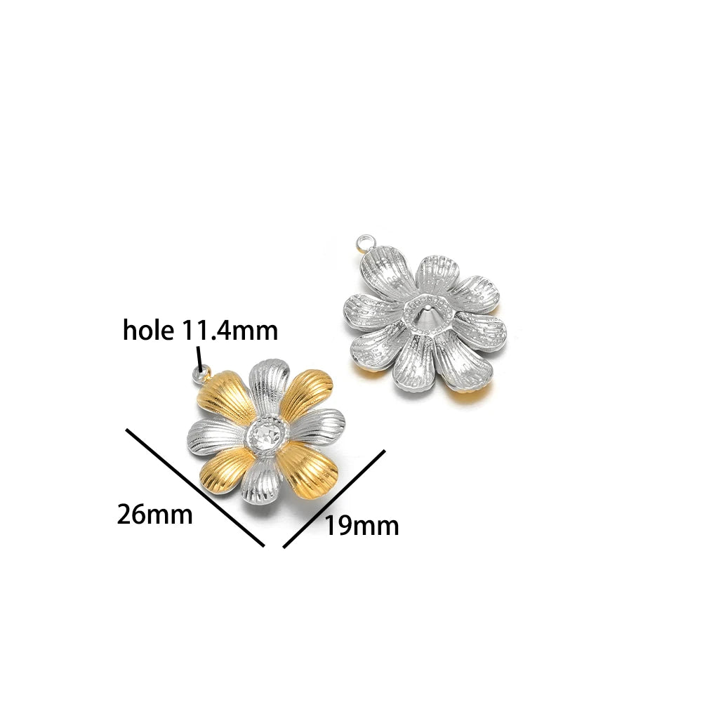 Fashion Trend  18k Gold Plated Stainless Steel Sun Star Heart Conch Charm Pendant for DIY Necklace Jewelry Making Accessories