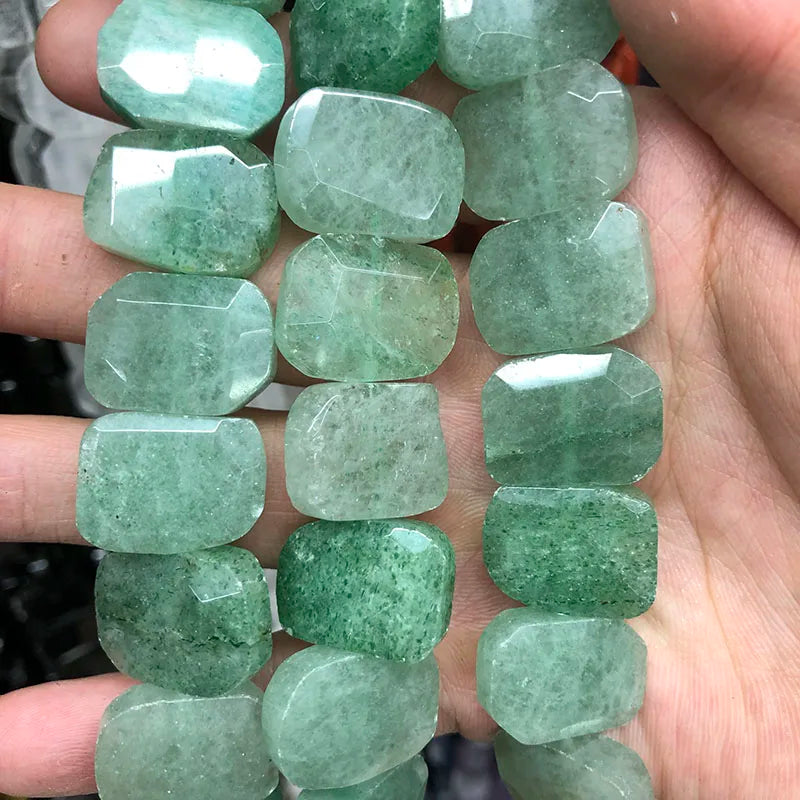 Natural Gemstone Faceted Irregular Faceted Freeform Flat Rectangle Polygon Beads Strand for Jewelry Making Bracelets Necklaces