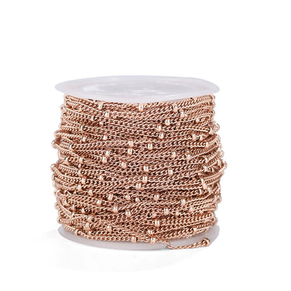 A8009 Fashion Non Tarnish Stainless Steel Chain Ball Chain Gold Silver Rose Gold Chain Jewelry Accessory Diy