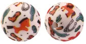 100PCS 15mm Silicone Round Printed Beads 2mm Hole Colorful Pattern Loose Beads for Bracelet Necklace DIY Jewelry Craft Making