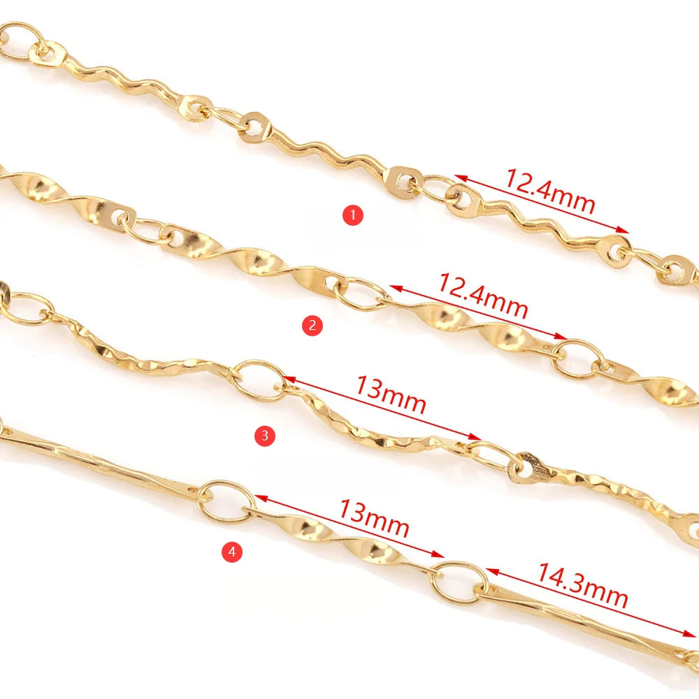B4790 Waterproof Stainless Steel Chain 18k Gold Pressed Chain Bulk Chain for Jewelry