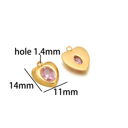 Wholesale 18k Gold Plated Stainless Steel Drip-oil Heart Coconut Tree Square Conch Charm Pendant for Women Jewelry Making