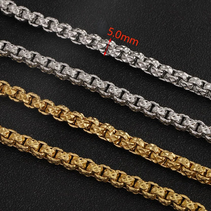 D342 Fashion Stainless Steel Chain Bulk Roll Box Chain for Necklace Bracelet Jewelry Diy