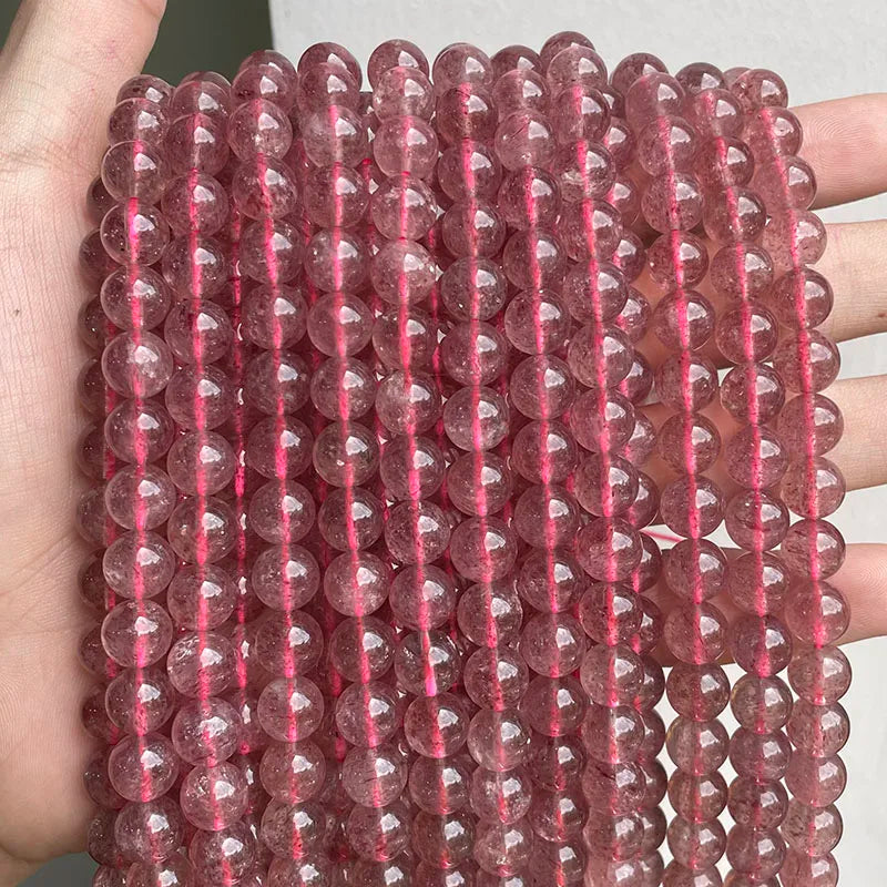 Wholesale Natural Stone Beads Amethyst Citrine Rose Quartz Crystal Gemstone Bead for DIY Jewelry Making 4 6 8 10 12 MM, 38CM