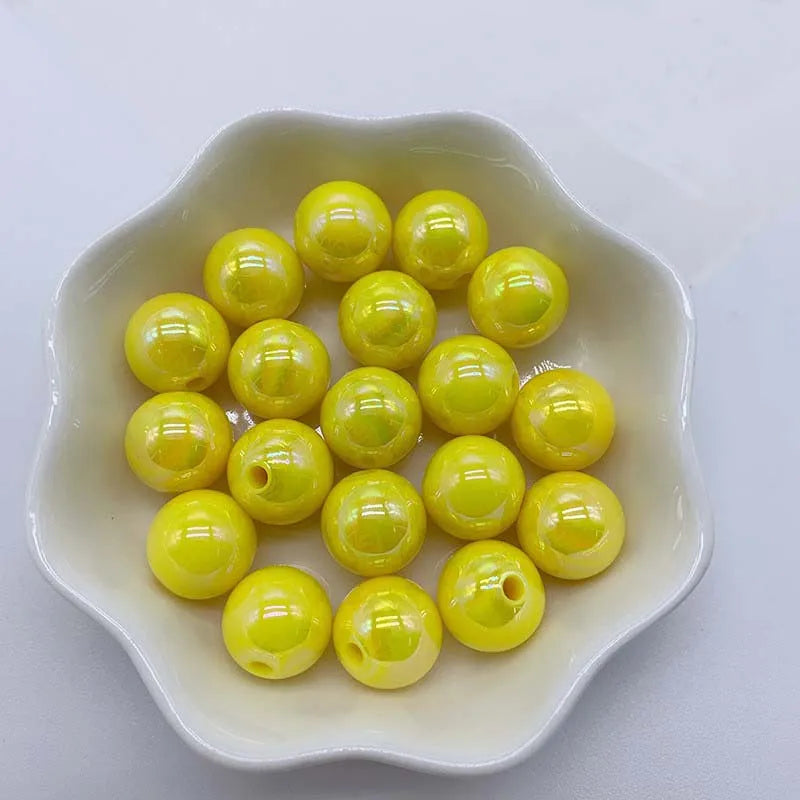 Hot Sale 500G/bag Acrylic Beads AB Plating Plastic Round Loose Beads for Mobile Phone Chain Bracelet Jewelry Making