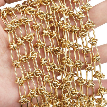 B338 Gold Silver Plating Stainless Steel Jewelry Chain Accessory Knot Macrame Chain for Necklace Bracelet Making