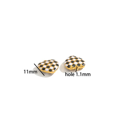 Waterproof Fashion Pendant Stainless Steel 18k Gold Plated Enamel Heart Shaped Charms Pendant for Women Jewelry Necklace Making