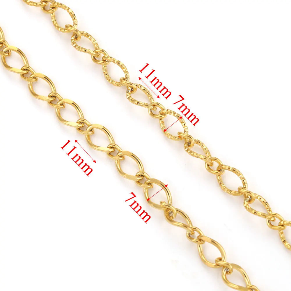 A1197 High Quality Stainless Steel Chain 18k Gold Plated Non Tarnish Necklace Bracelet Chain Jewelry