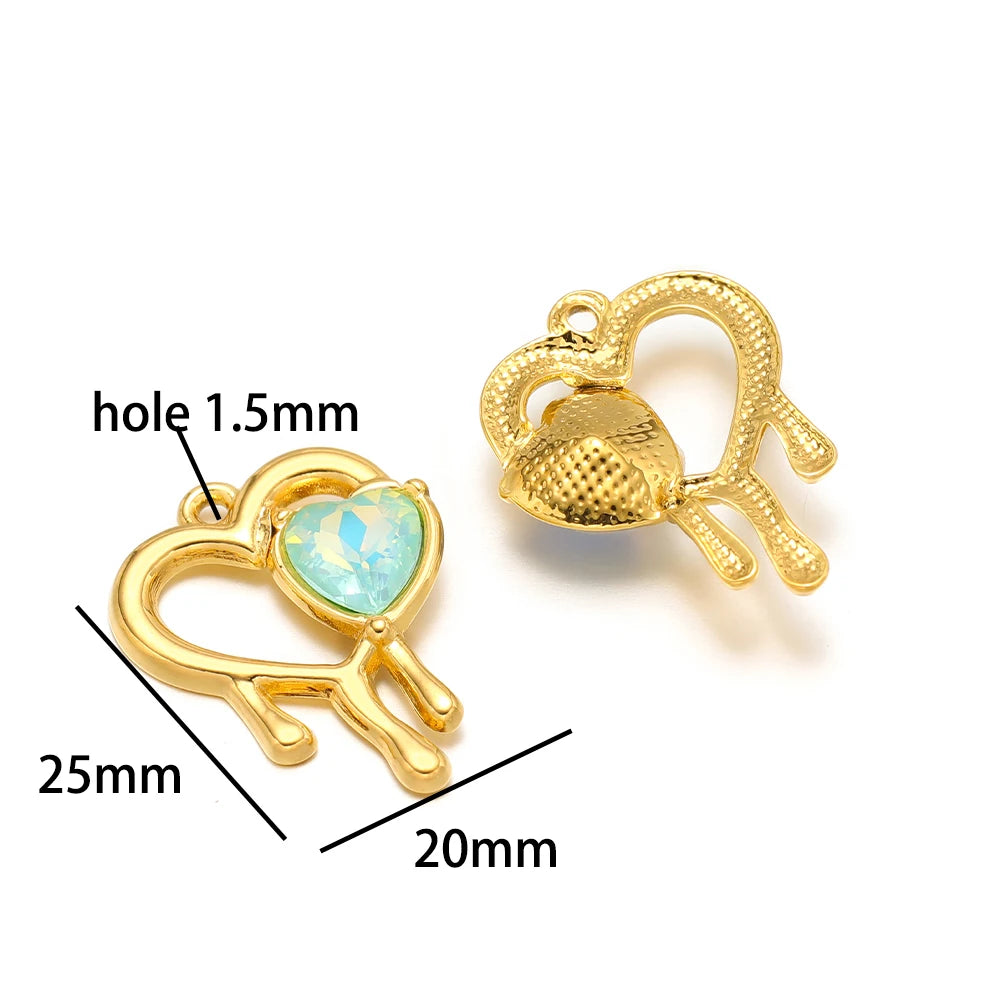 Hot Sale 18k Gold Plated Stainless Steel Fantastic Colorful Moon Butterfly Love Charm Pendant for Jewelry Making Accessories