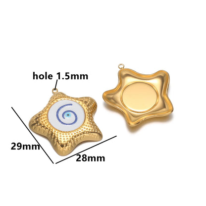New Arrival Eye Charm 18k Gold Plated Stainless Steel  Enamel Star Pendant for DIY Handmade Necklace Earrings Jewelry Making