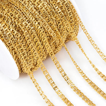 B4928 Vaccum 18k Gold Chain Stainless Steel Silver Chain Necklace Accessory Bulk Thunk Chain for Diy