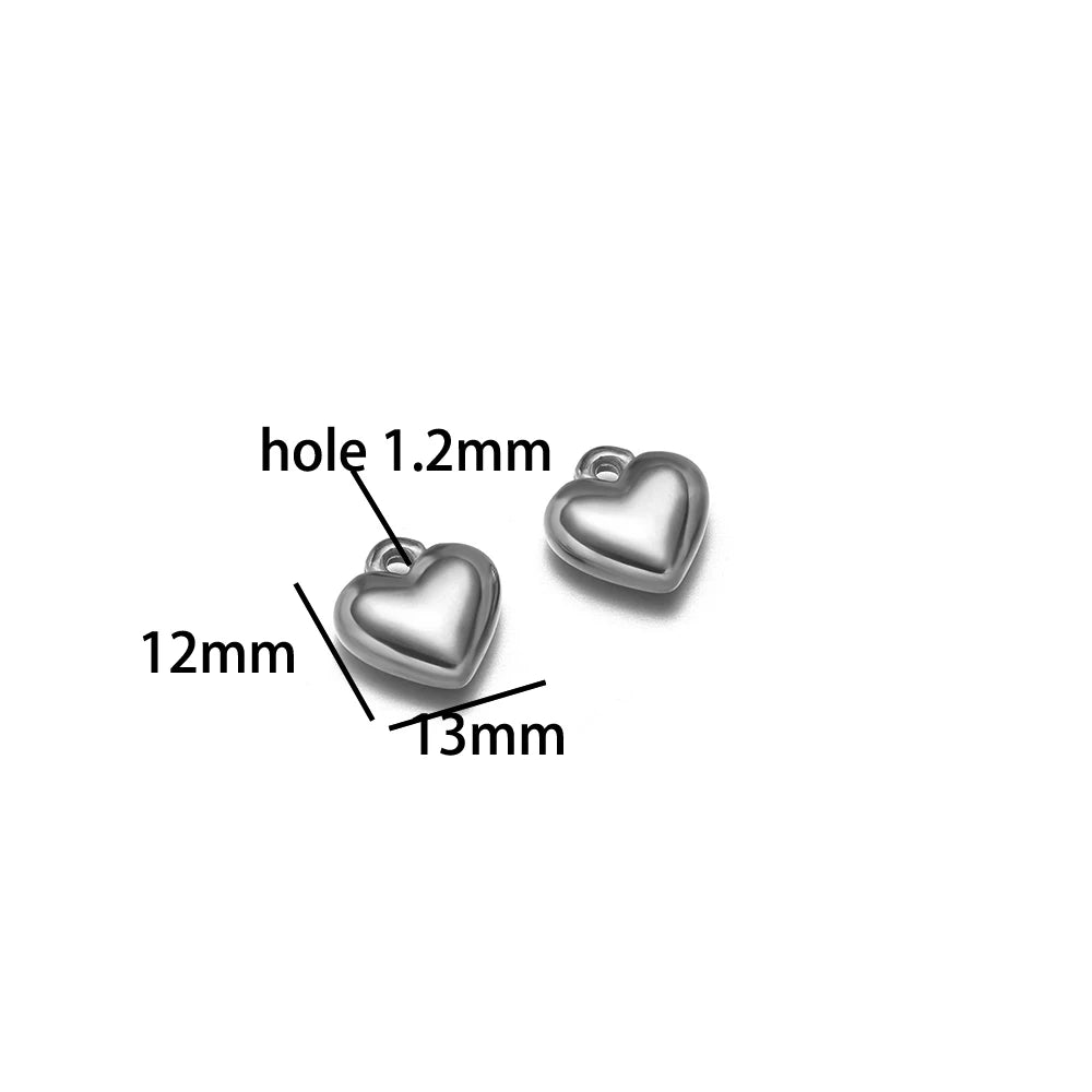 Fashion love Pendant 18k Gold Plated Stainless Steel Heart Shape Charm Pendant for DIY Jewelry Making Accessories