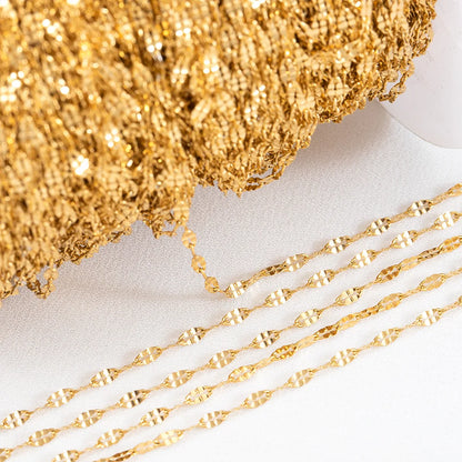 E130 Fashion Silver Gold Plated Chain Waterproof Stainless Steel Link Chains Lip Shape Chains for Jewelry Custom