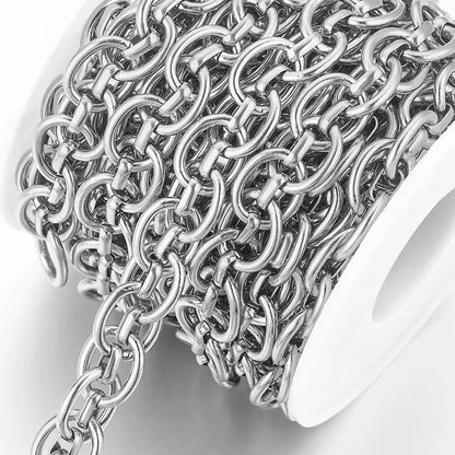 A2660 Hip Hop Non Tarnish Gold Silver Stainless Steel Chain Bulk Link O Chain for Necklace Bracelet Making