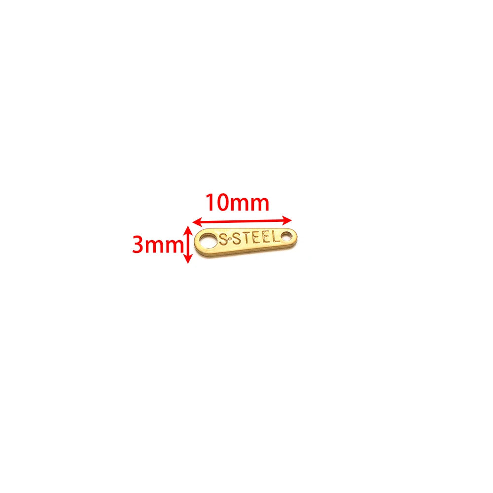 50pcs/bag Stainless Steel 18K Gold Plated Tail Charms for DIY Jewelry Bracelet Necklace Making Accessories
