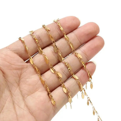 B4775 Hip Hop Thick Vacuum Chain 18k Gold Plated Stainless Steel Chain Roller Chain for Jewelry Diy