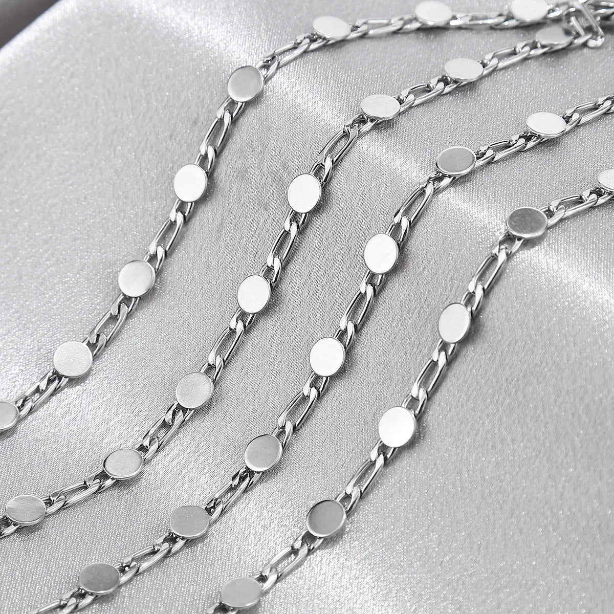 A2807 Non Tarnish Fashion Stainless Steel Chain Bulk Sliced Round Necklace Bracelet Chain Findings Wholesale